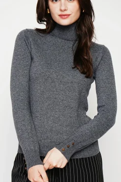 Pull col roulé classique loup