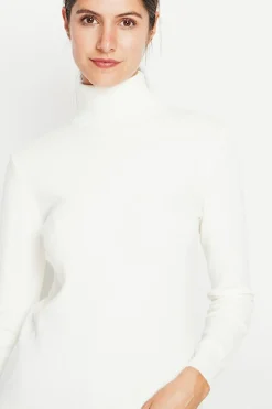 Pull col roulé classique naturel