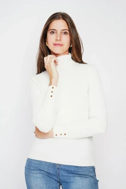 Pull col roulé classique naturel