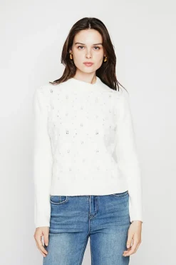 Pull col roulé croisé naturel