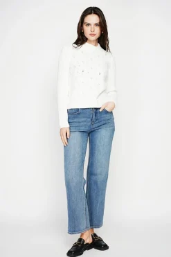 Pull col roulé croisé naturel