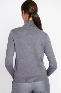 Pull col roulé fourré loup