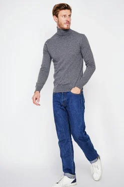 Pull col roulé loup