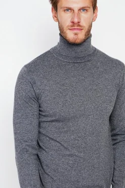 Pull col roulé loup