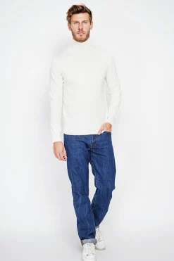 Pull col roulé naturel