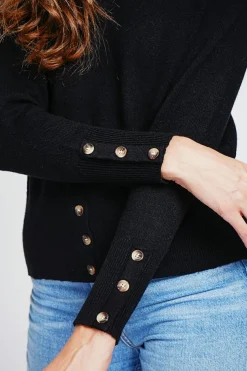 Pull col roulés noir