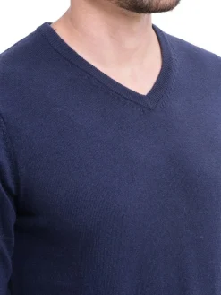 Pull col V bleu nuit