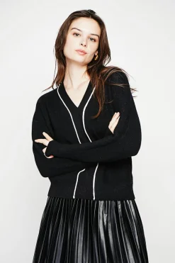 Pull col V noir