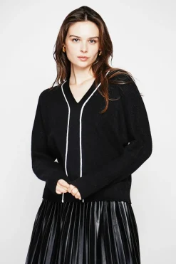 Pull col V noir