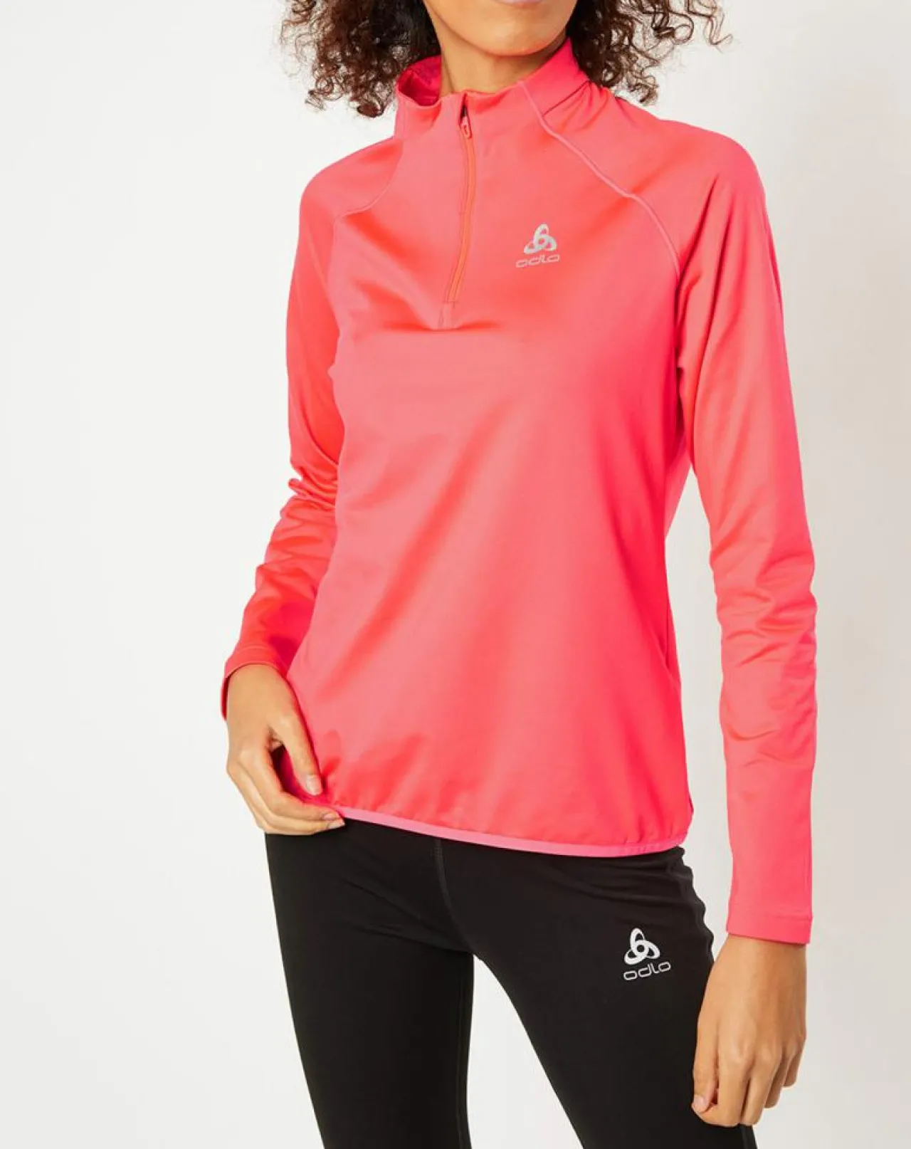 Pull col zippé Berra rose fluo