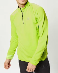 Pull col zippé Carve vert fluo