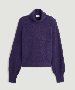 Pull Cordélia col roulé violet foncé