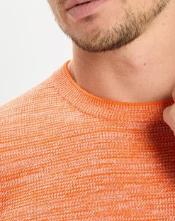Pull Coton Mouliné orange