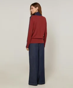 Pull Delphine 100% Laine mélangée bleu denim