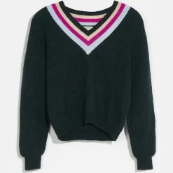 Pull Diova rayé vert foncé