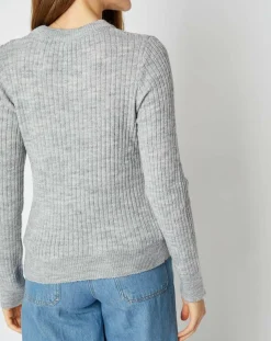 Pull Emma en Maille mélangée gris perle