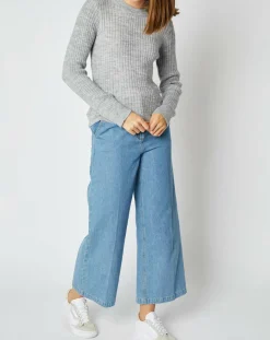 Pull Emma en Maille mélangée gris perle