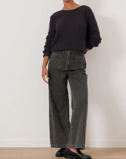 Pull en Angora mélangé Kiwi charbon