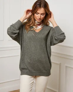 Pull en Cachemire mélangé Abigael kaki