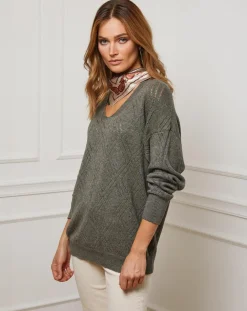 Pull en Cachemire mélangé Abigael kaki