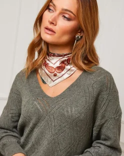 Pull en Cachemire mélangé Abigael kaki