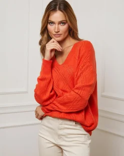 Pull en Cachemire mélangé Abigael orange