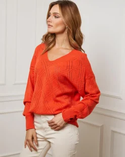 Pull en Cachemire mélangé Abigael orange