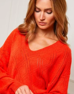 Pull en Cachemire mélangé Abigael orange
