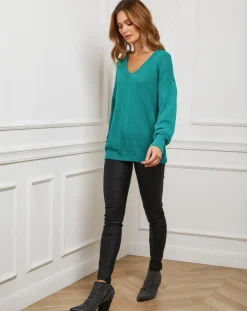 Pull en Cachemire mélangé Abigael vert