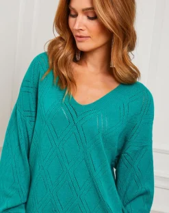 Pull en Cachemire mélangé Abigael vert