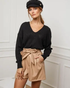 Pull en Cachemire mélangé Abigael noir