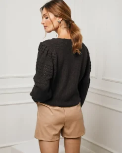 Pull en Cachemire mélangé Abigael noir