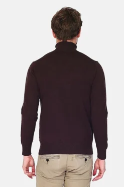 Pull en Cachemire mélangé col roulé café