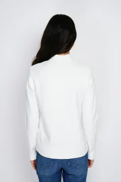 Pull en Cachemire mélangé col montant naturel