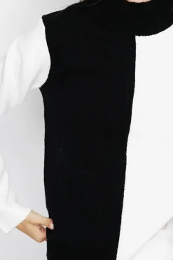 Pull en Cachemire mélangé col montant naturel/noit