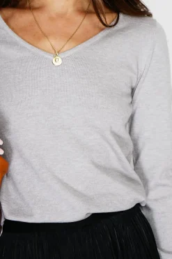 Pull en Cachemire mélangé col V givre