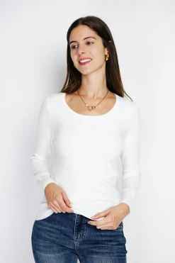 Pull en Cachemire mélangé col rond naturel