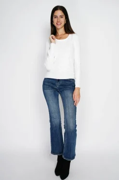 Pull en Cachemire mélangé col rond naturel