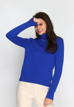 Pull en Cachemire mélangé col roulé fourré thermique royal