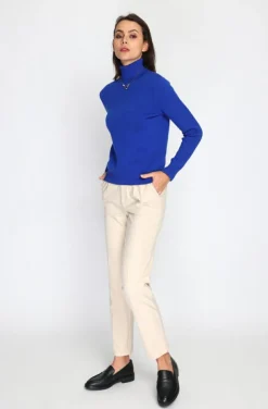 Pull en Cachemire mélangé col roulé fourré thermique royal