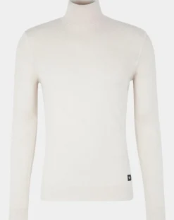 Pull en Cachemire mélangé Col Roulé beige