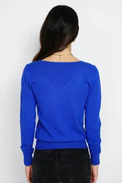 Pull en Cachemire mélangé col V royal