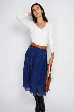 Pull en Cachemire mélangé col V naturel