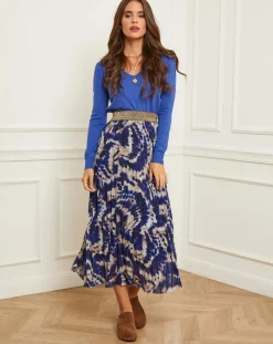 Pull en Cachemire mélangé Florianne bleu royal