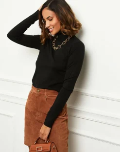 Pull en Cachemire mélangé Ilyana noir