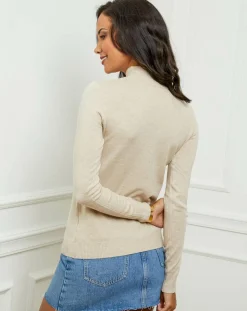Pull en Cachemire mélangé Jade beige