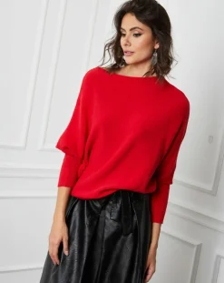 Pull en Cachemire mélangé Lena rouge