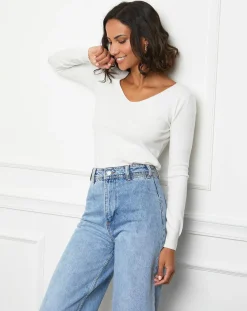 Pull en Cachemire mélangé Liah blanc
