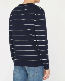 Pull en Cachemire mélangé Marinière Classic bleu marine