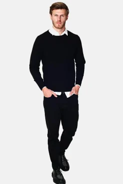 Pull en Cachemire mélangé ras de cou noir